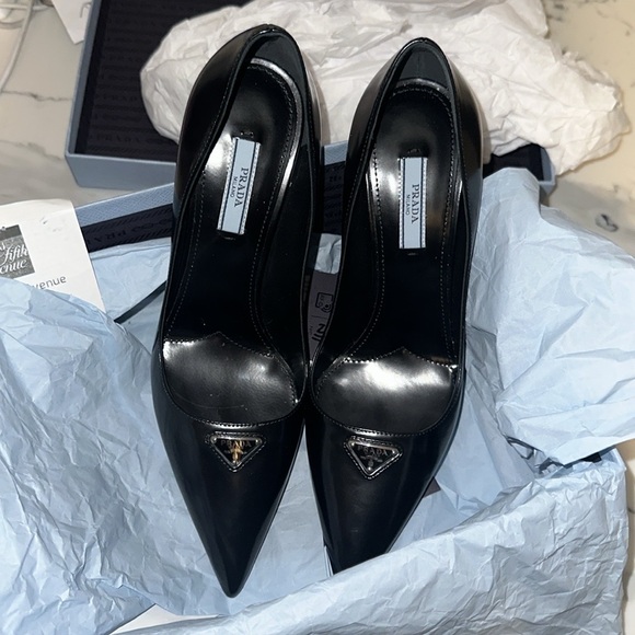 Prada calzature  Donna black Nero pump heels with logo size 38 authentic on sale - Picture 4 of 6